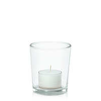 White Acrylic Cup Tealight in Glass Votive Pack