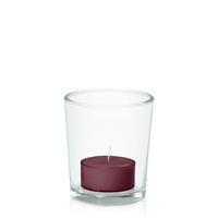 Burgundy Moreton Eco Tealight in Glass Votive Pack