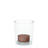 Chocolate Moreton Eco Tealight in Glass Votive Pack