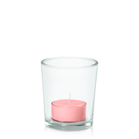 Coral Pink Moreton Eco Tealight in Glass Votive Pack