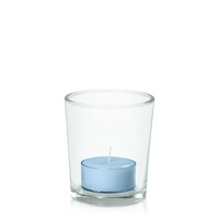 Pastel Blue Moreton Eco Tealight in Glass Votive Pack