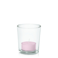Pastel Pink Moreton Eco Tealight in Glass Votive Pack