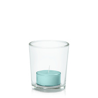 Pastel Teal Moreton Eco Tealight in Glass Votive Pack