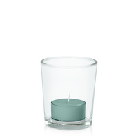 Sage Green Moreton Eco Tealight in Glass Votive Pack
