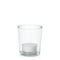 Silver Grey Moreton Eco Tealight in Glass Votive Pack