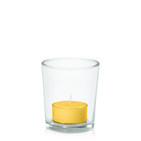 Yellow Moreton Eco Tealight in Glass Votive Pack