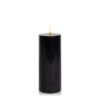 Black 8cm x 20cm Atmosphere LED Pillar, Pack of 6
