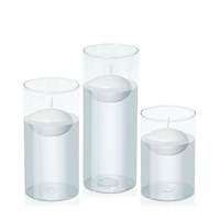 8cm Floating Candle in 10cm Glass Set - Med