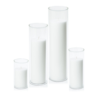 7cm Moreton Eco Pillar in 8cm Glass Set - Med