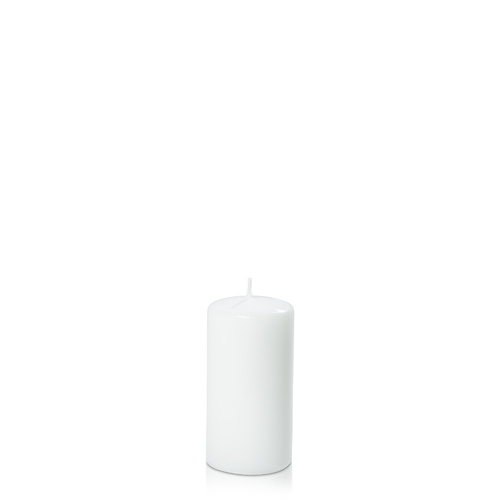 White 5cm x 10cm Slim Event Pillar, Pack of 6