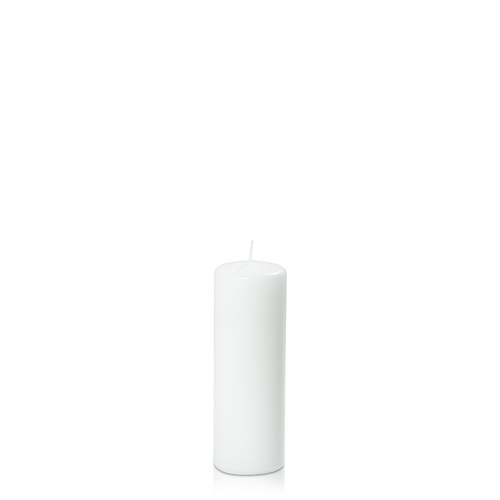White 5cm x 15cm Slim Event Pillar, Pack of 6