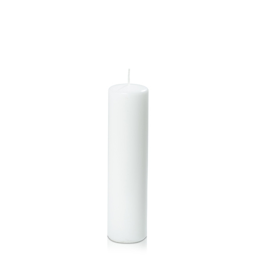 White 5cm x 20cm Slim Event Pillar, Pack of 6