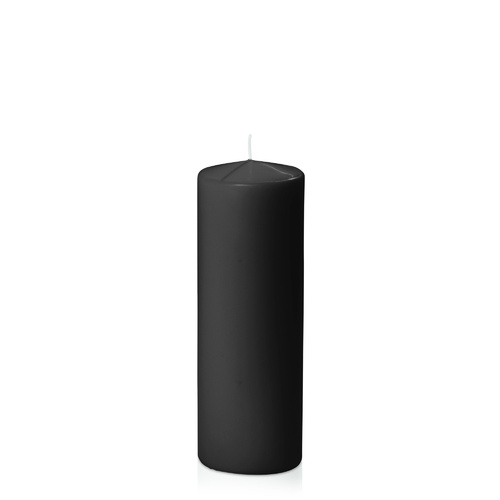 Black 7cm x 20cm Event Pillar, Pack of 6