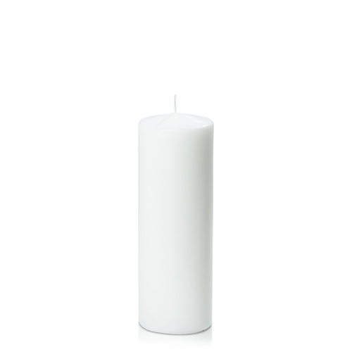 White 7cm x 20cm Event Pillar, Pack of 6
