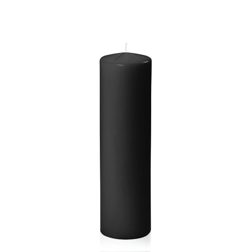 Black 7cm x 25cm Event Pillar, Pack of 6