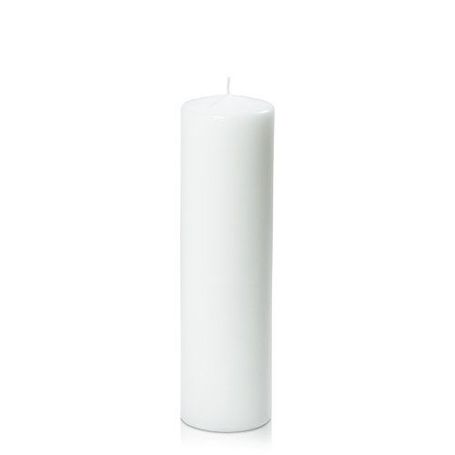 White 7cm x 25cm Event Pillar, Pack of 6