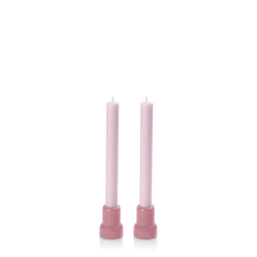 Dusty Pink and Pastel Pink Aspen Dinner Candle, Pack of 2