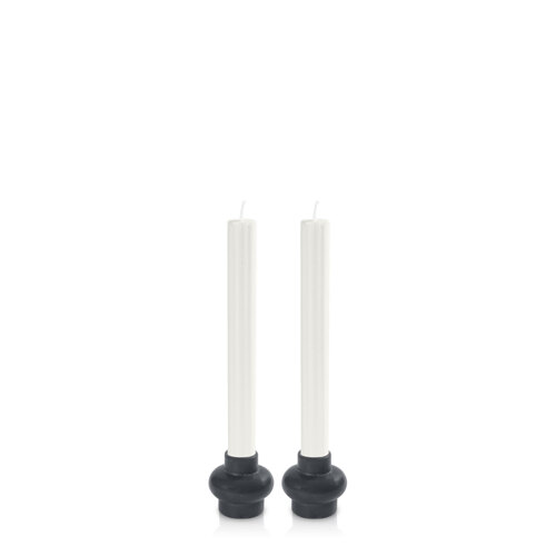 Charcoal and Stone Majorca Dinner Candle, Pack of 2