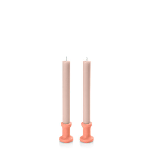Peach and Nude Santorini Dinner Candle, Pack of 2