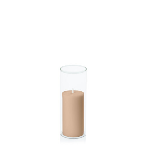 Toffee 5cm x 10cm Pillar in 5.8cm x 15cm Glass