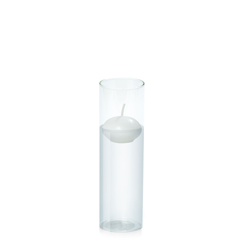 White 4cm Floating Candle in 5.8cm x 20cm Glass, Pack of 6