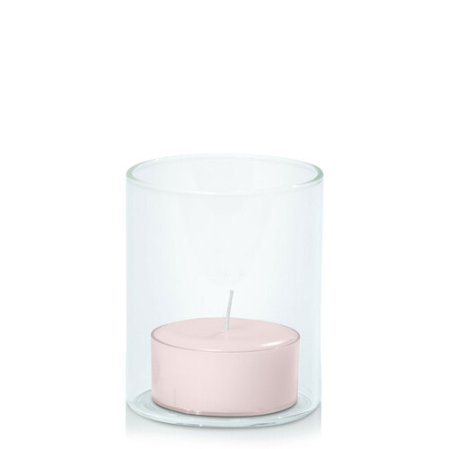 Antique Pink Tealight in 5.8cm x 7cm Glass, Pack of 6