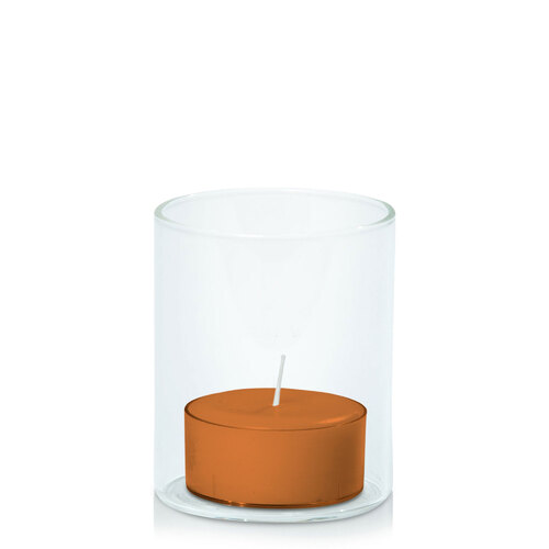 Baked Clay Tealight in 5.8cm x 7cm Glass, Pack of 24