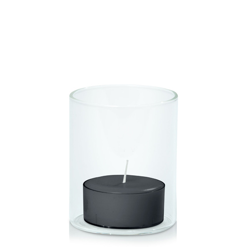Charcoal Tealight in 5.8cm x 7cm Glass, Pack of 24