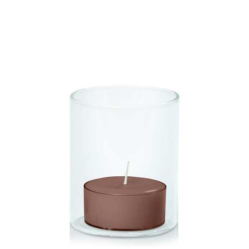 Chocolate Tealight in 5.8cm x 7cm Glass, Pack of 24