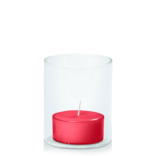 Carnival Red Tealight in 5.8cm x 7cm Glass, Pack of 24