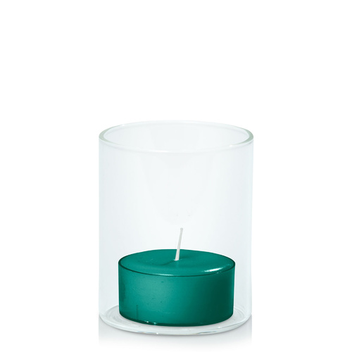 Emerald Green Tealight in 5.8cm x 7cm Glass, Pack of 24