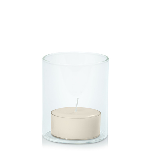 Ivory Tealight in 5.8cm x 7cm Glass, Pack of 24