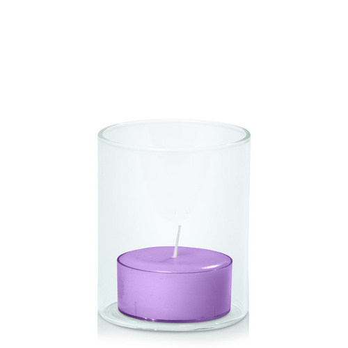 Purple Tealight in 5.8cm x 7cm Glass, Pack of 24