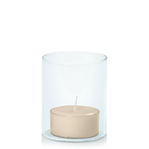 Sandstone Tealight in 5.8cm x 7cm Glass, Pack of 24