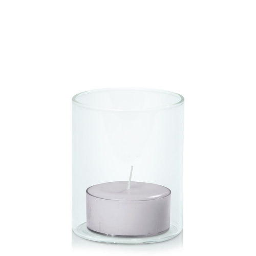 Silver Grey Tealight in 5.8cm x 7cm Glass, Pack of 24