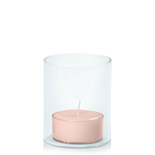 Vintage Blush Tealight in 5.8cm x 7cm Glass, Pack of 24