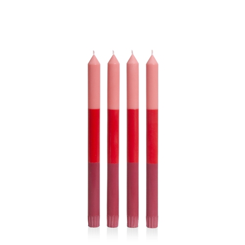 Ruby Rouge 30cm Layered Dinner Candle, Pack of 4