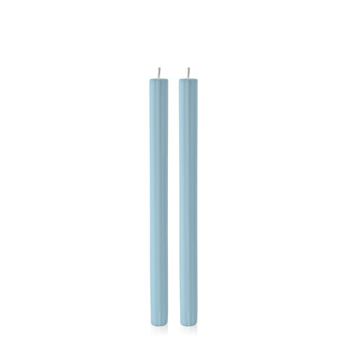French Blue 30cm Fluted Dinner Candle, Pack of 2