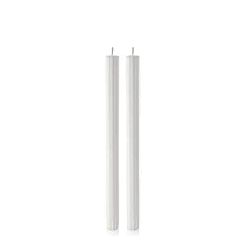 Stone 30cm Fluted Dinner Candle, Pack of 2