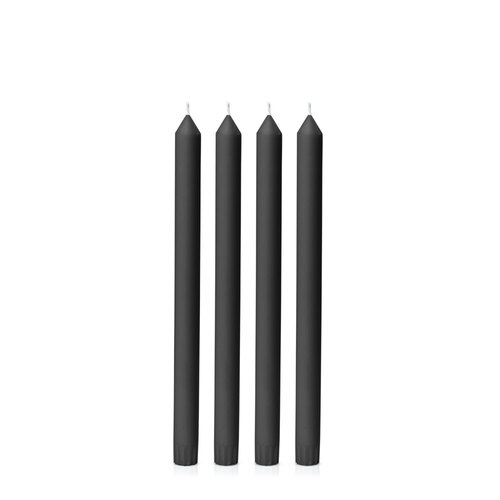 Black 30cm Dinner Candle, Pack of 4