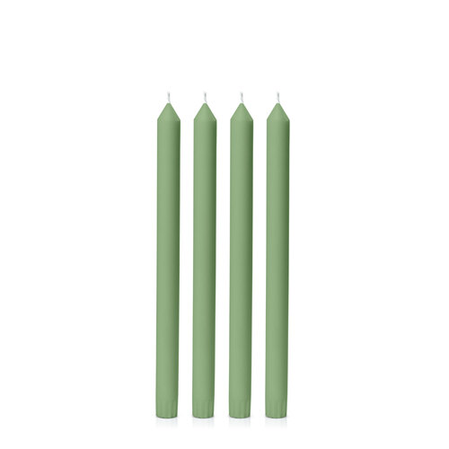 Green 30cm Dinner Candle, Pack of 4