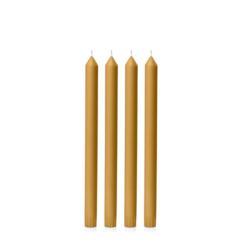 Mustard 30cm Dinner Candle, Pack of 4