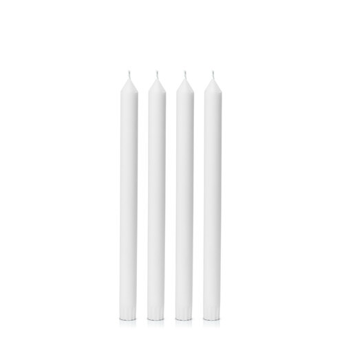 White 30cm Dinner Candle, Pack of 4