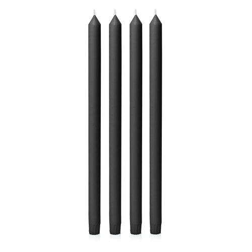 Black 40cm Dinner Candle, Pack of 4