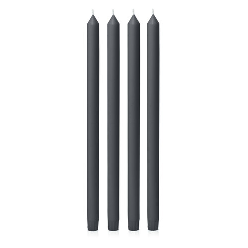 Charcoal 40cm Dinner Candle, Pack of 4