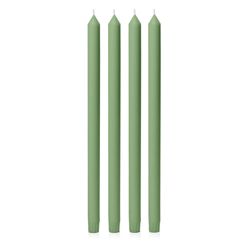 Green 40cm Dinner Candle, Pack of 4