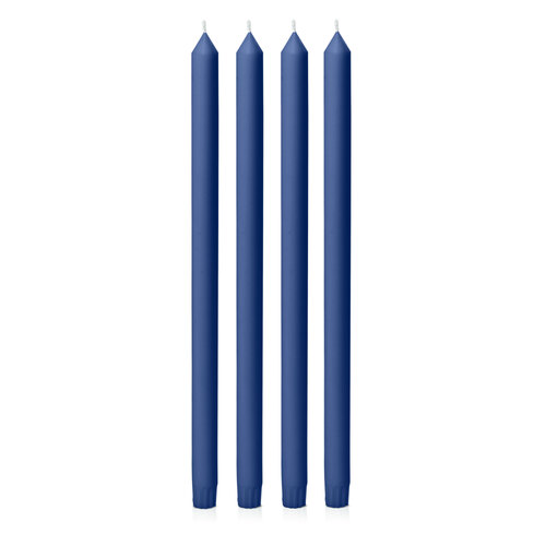 Navy 40cm Dinner Candle, Pack of 4