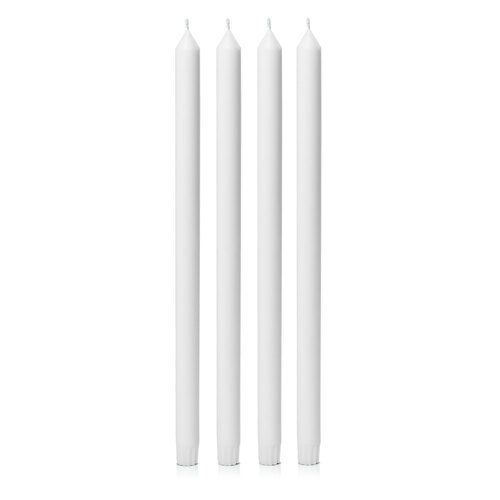 White 40cm Dinner Candle, Pack of 4