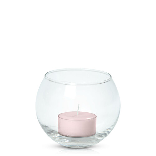 Antique Pink Tealight in Fishbowl, Pack of 24