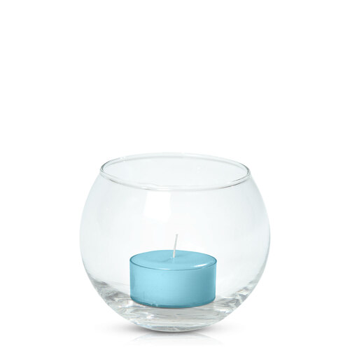 French Blue Moreton Eco Tealight in Fishbowl, Pack of 24